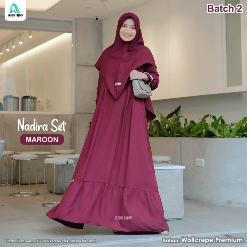 NADIRA SET HIJAB BY AFAS - GAMIS LEBARAN 2025 MODEL GAMIS TERBARU - GAMIS LEBARAN - GAMIS WANITA - G