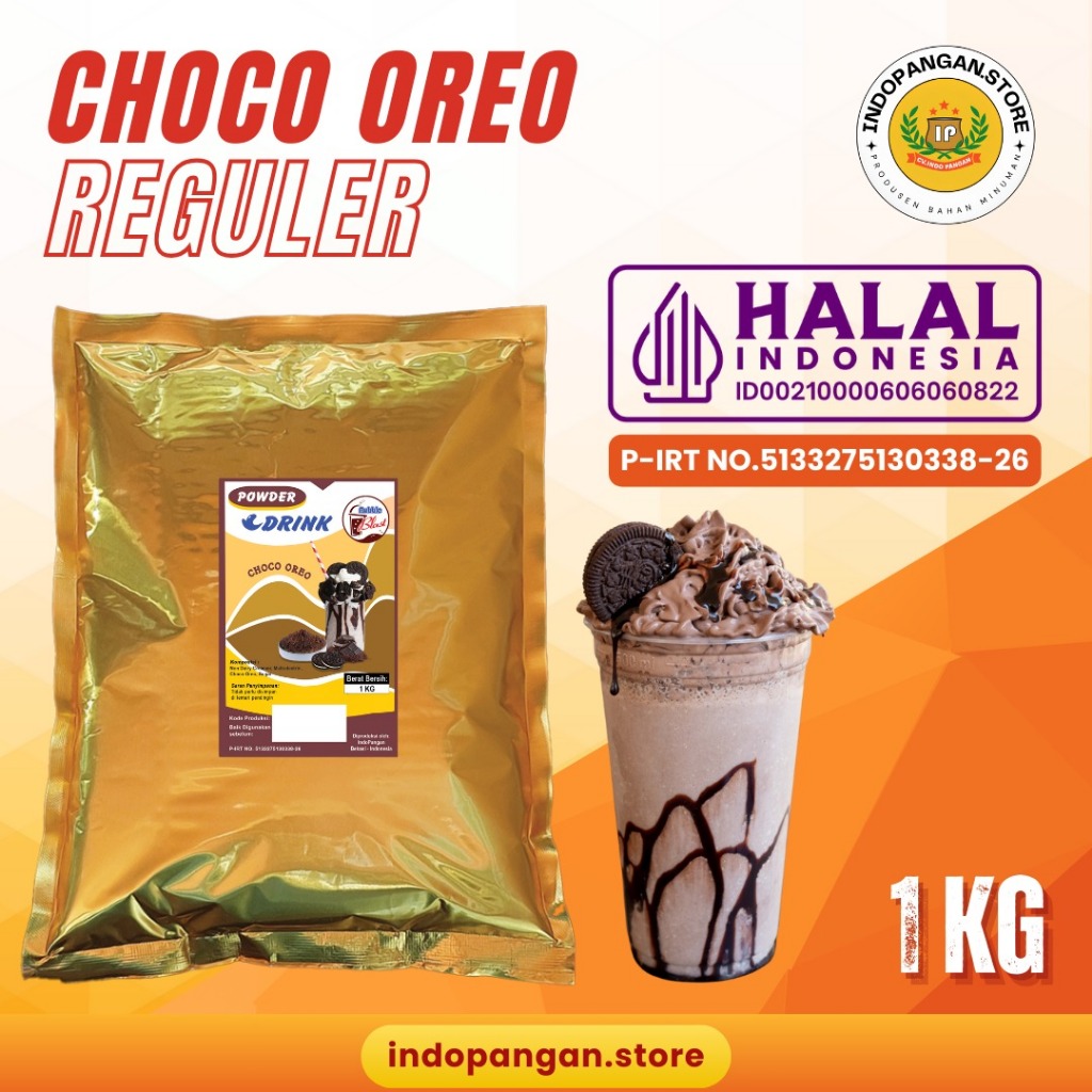 

Powder Rasa Choco OOREEOO 1 Kg (MIX CREAMER + GULA) Kemasan Foil/Bubuk Minuman Rasa Coklat Ooreeoo