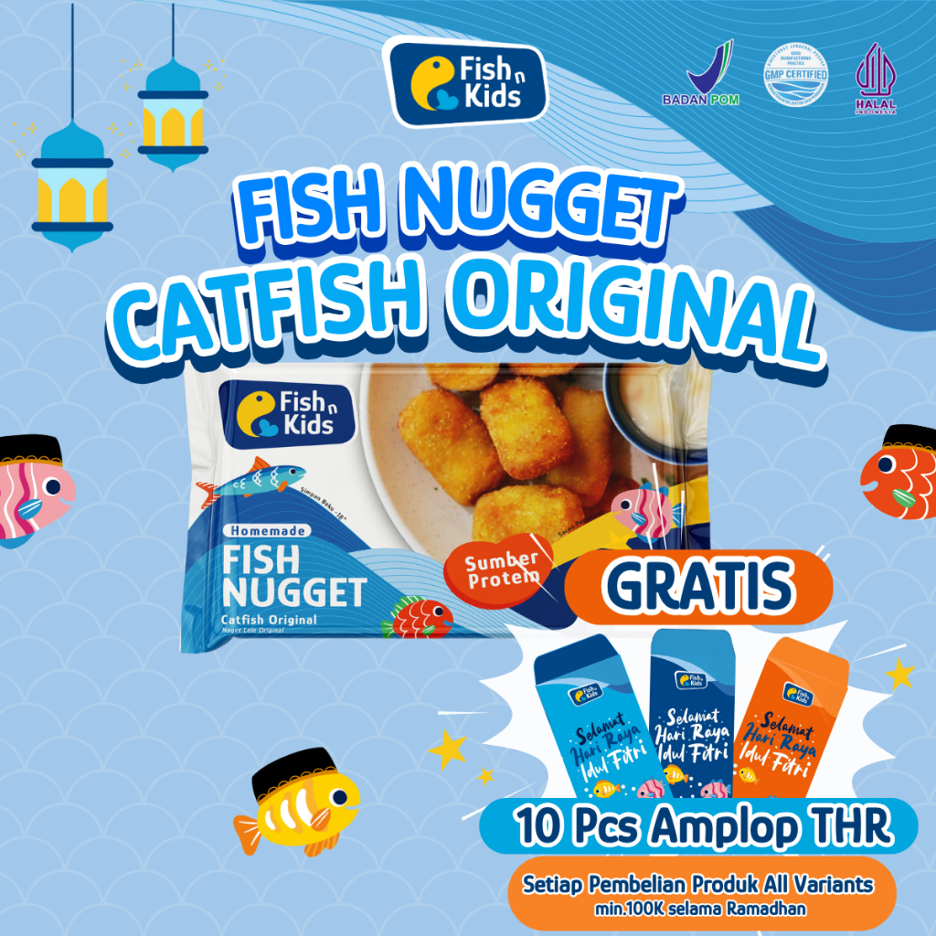 

Nugget Homemade MPASI Ikan Lele Original 250 gram/ Frozen Food Non MSG Fish n Kids