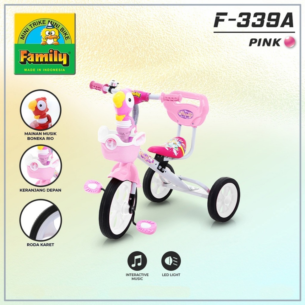 Family Sepeda Roda Tiga Anak Sepeda Roda 3 Bayi Tricycle Anak Sepeda Anak New Model F-339 A