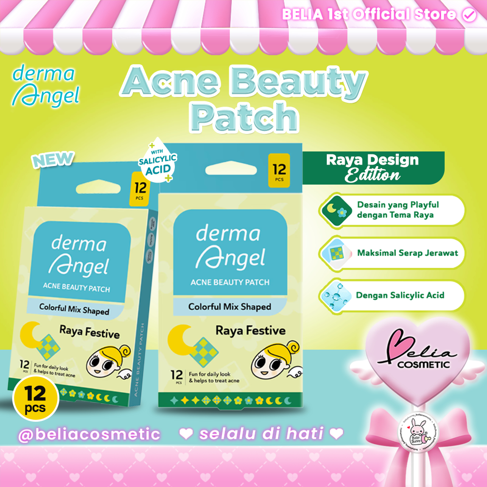 ❤ BELIA ❤ DERMA ANGEL Acne Beauty Patch Raya Festive 12pcs | Colorful Mix Shaped