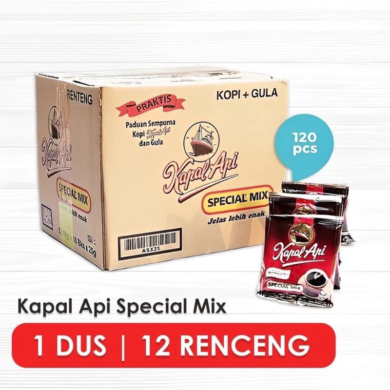 

Kopi Kapal Api Special Mix 1 Dus Isi 12 Renceng 120 Sachet