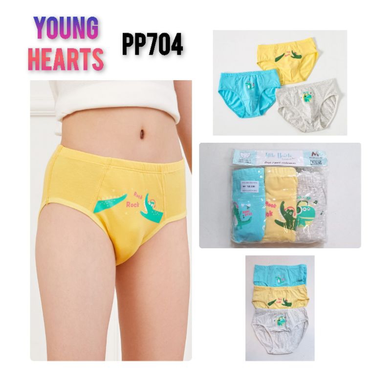 PP704 Panty pack celana dalam Young Hearts anak laki laki katun S M L