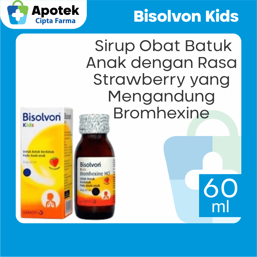Bisolvon Kids Rasa Strawberry Obat Batuk Berdahak Anak Pengencer Dahak Gurah Dahak dan Lendir Obat P