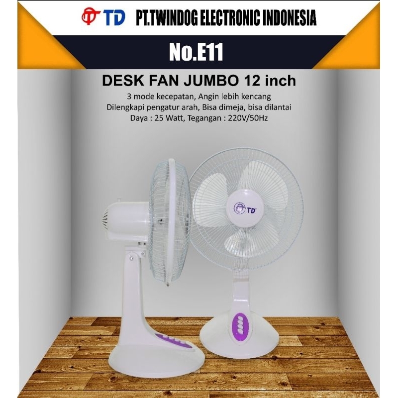 Kipas Angin Meja 12 inch TD E-11 DUO 2 Fungsi Meja Dinding Desk Wall Fan