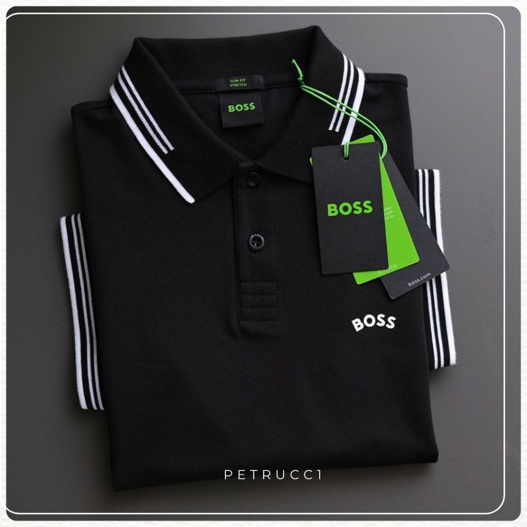 B0SS kaos Polo Shirt HUGO BOSS Original Pria Man