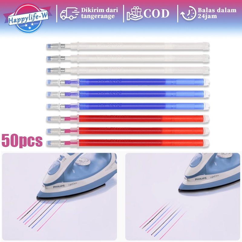 

Heat Erasable Pen High Temperature 50pcs Pulpen Pola Kain Pulpen Jahit Bisa Dihapus Pen Penanda Kain Pen Pola Panas Bolpoin