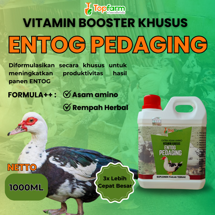 Vitamin Booster Penggemuk Entog Pedaging 1LITER/ Vitamin Penggemuk Entog/ Vitamin Entog Pedaging/ Vi
