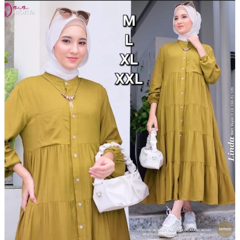 Linda Mini Dress, Dress Rayon Twill, Dress Polos Wanita, Busana Muslim Terbaru