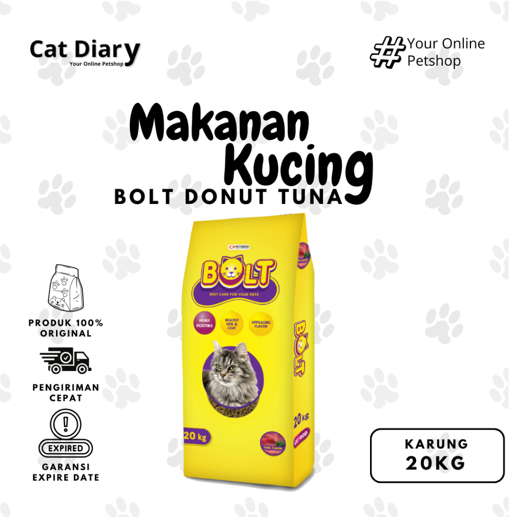 Makanan Kucing Bolt 20kg - Bolt Donut Tuna 20kg