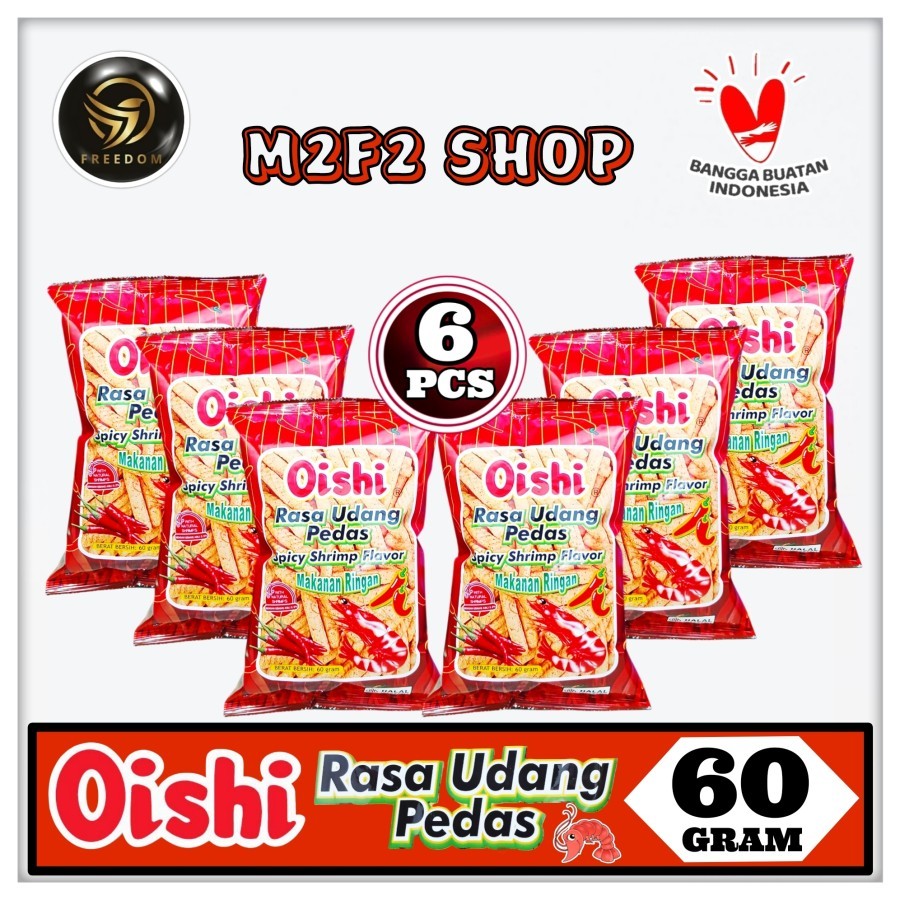 

Oishi Snack Stick Spicy Shrimp Flavor | Camilan Makanan Ringan Stik Rasa Udang Pedas Pouch - 60 gr (Kemasan 6 Pcs)