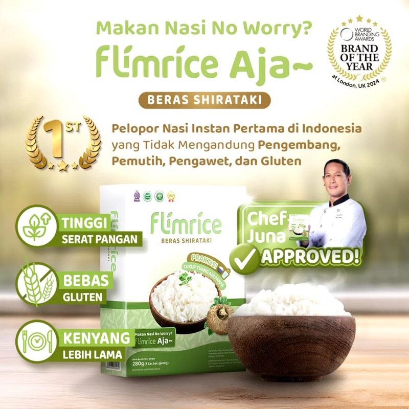 

1 Box Flimrice Nasi Shirataki (Nasi Diet) isi 7 sachet Original