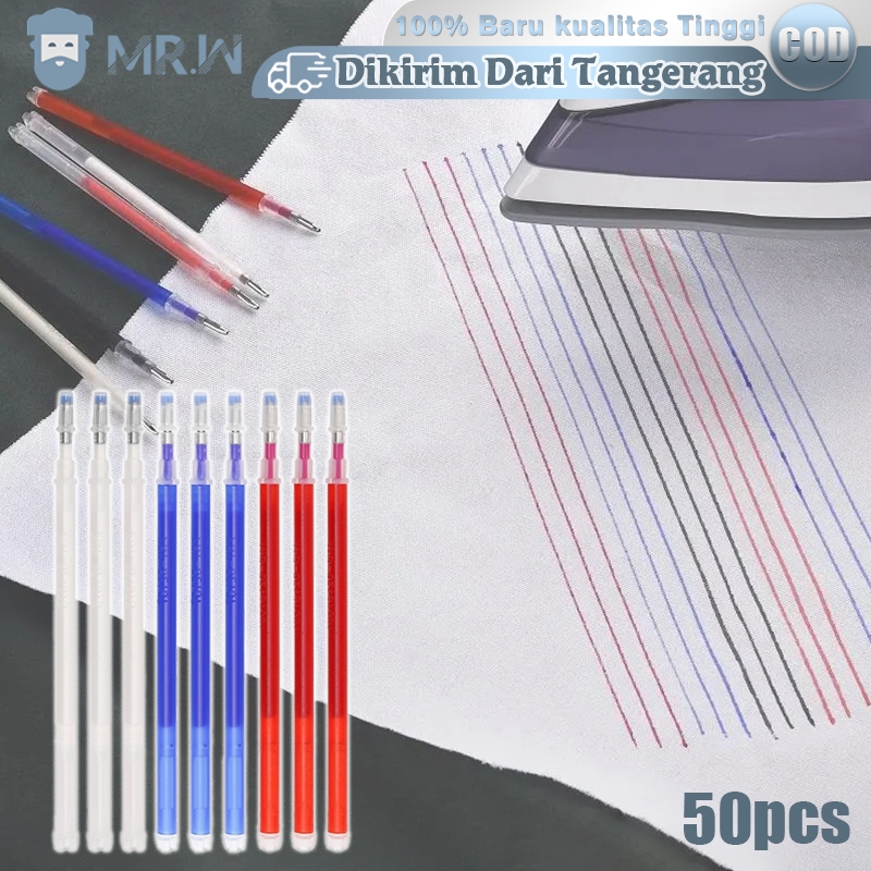 

50pcs/Set Heat Eraser Pen Pena Penanda Jahitan Pulpen Pola Kain Pen Pola Panas Spidol Penanda Kain