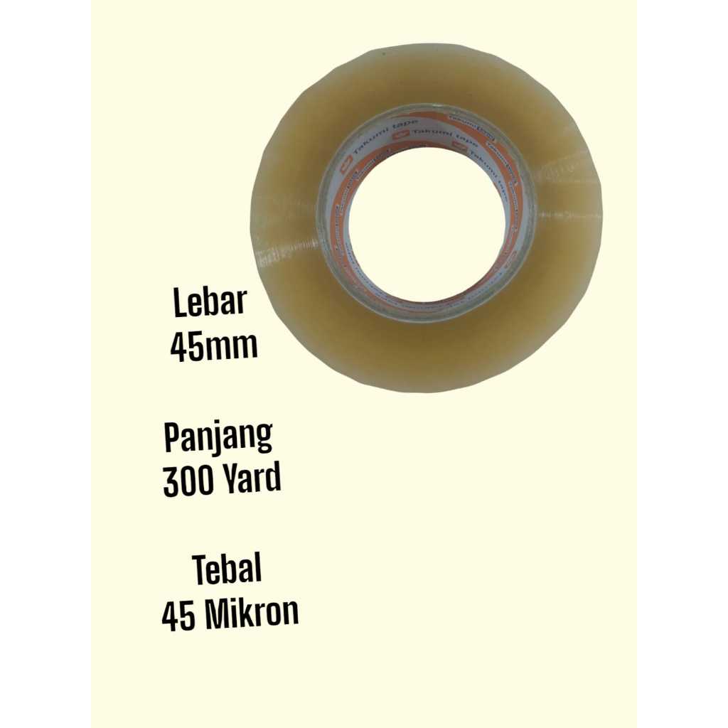 

Lakban Jumbo Bening Murah Ekonomis 300 Yard x 45 mm x 45 Mikron