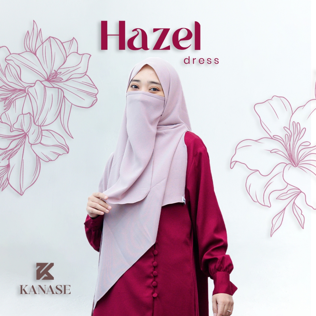 Hazel Dress | Gamis Syar'i Elegan | Kancing Samping Cantik Kerah Blazer Unik Semi Formal Bahan Adem 