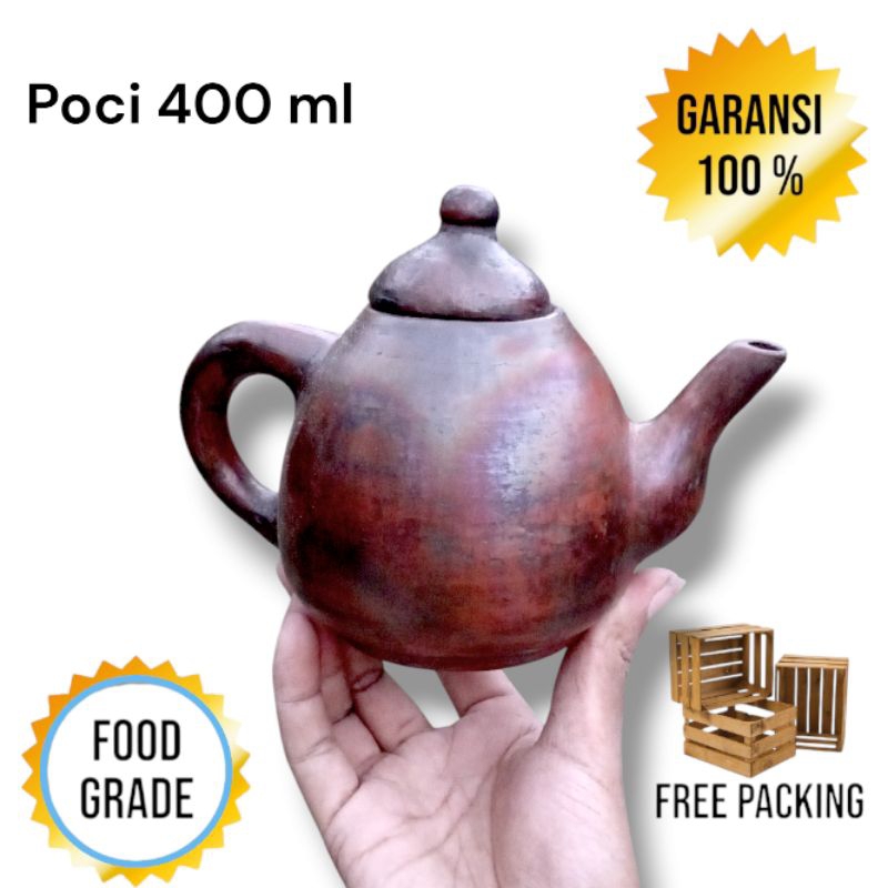 Poci Teh 400 ml Poci Gerabah Tanah Liat