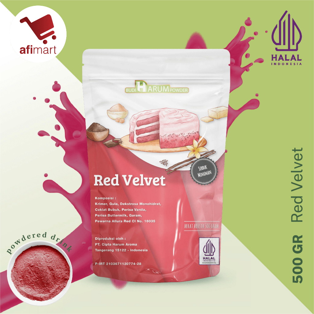 

Budi Harum Red Velvet 500gr / Minuman Serbuk rasa Red Velvet