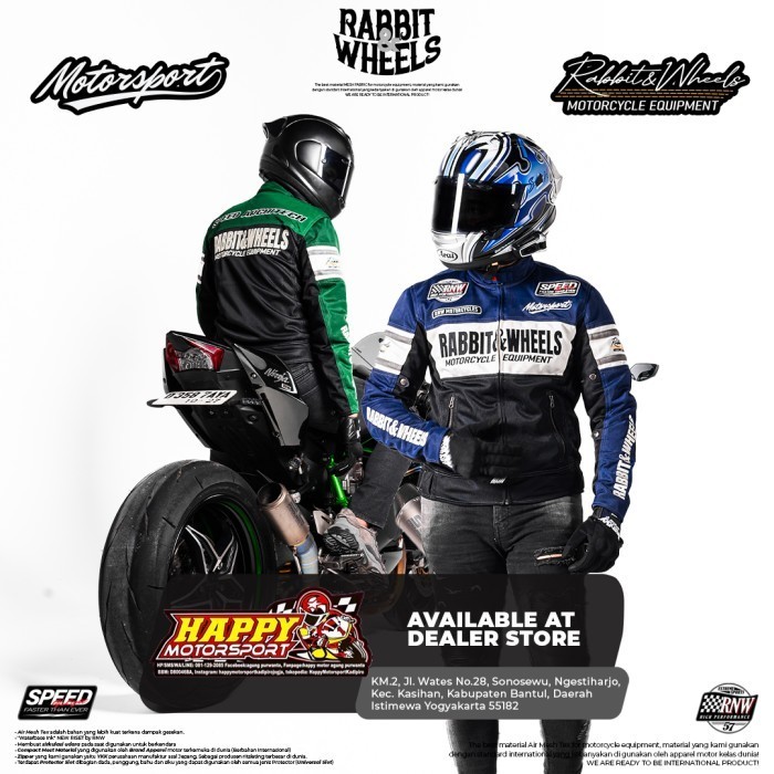 Jaket Touring Rabbit and Wheels New Combo Navy