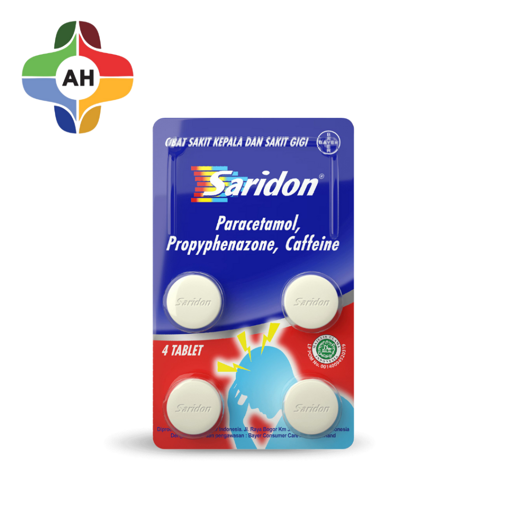 Saridon 4 Tablet - Obat Sakit Kepala dan Sakit Gigi / apotek hutama