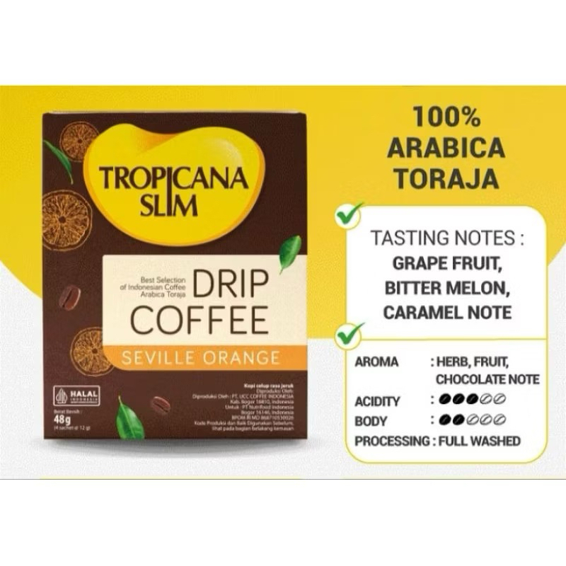 

TropicanaSlim Drip Coffe Seville Orange 48gr