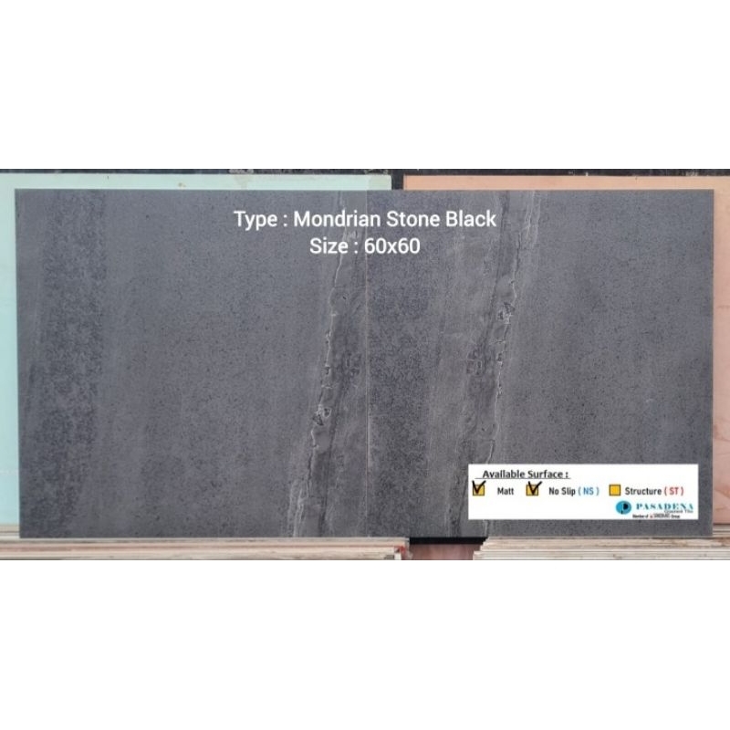 PASADENA GRANITE TILE BY SANDIMAS MONDRIAN STONE BLACK 60X60