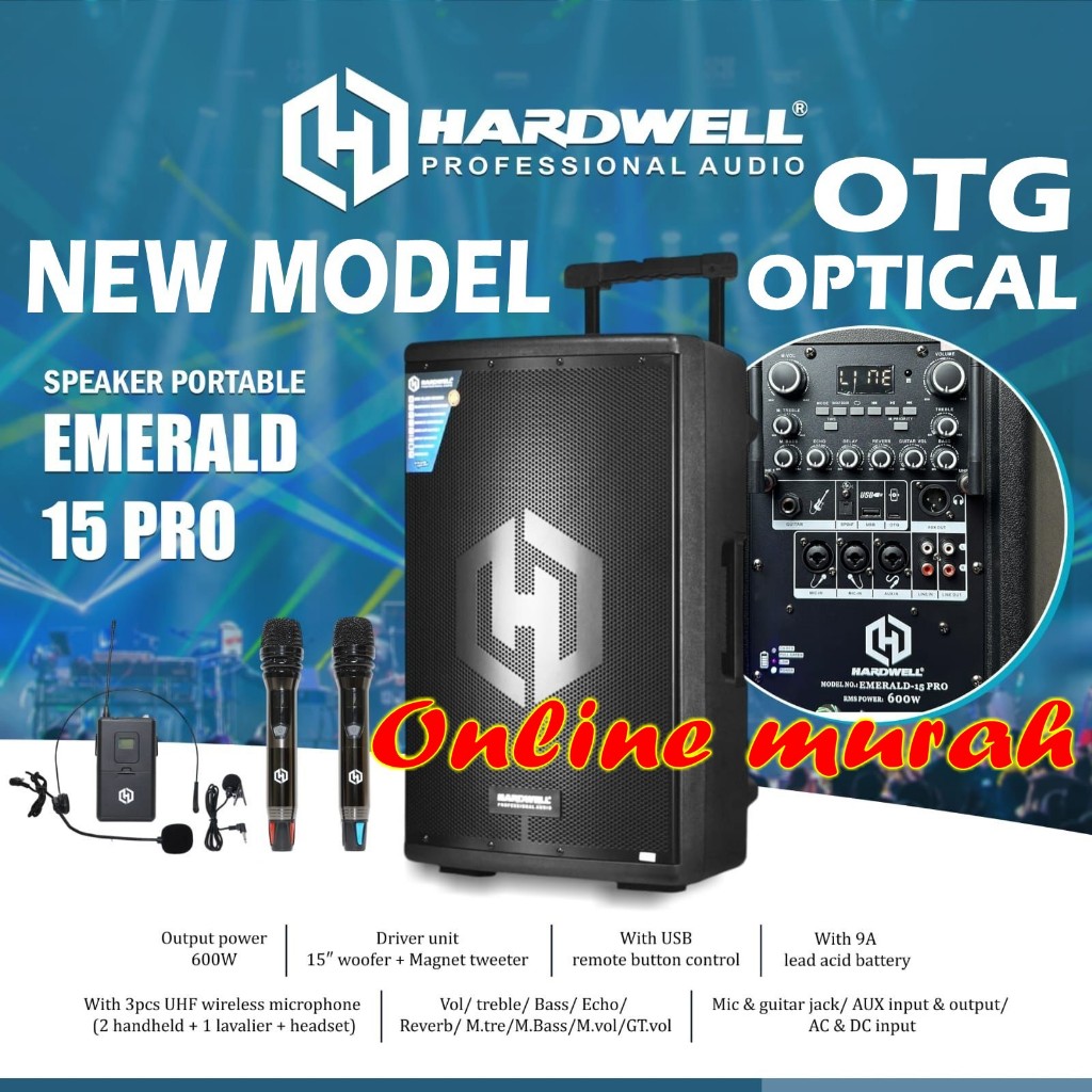 WIRELESS HARDWELL EMERALD 15PRO 15'' hardwell emerald 15 pro original