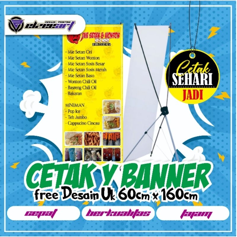 CETAK Y BANNER / X BANNER / BANNER DISPLAY UKURAN 60 X 160 SUDAH DENGAN TIANG