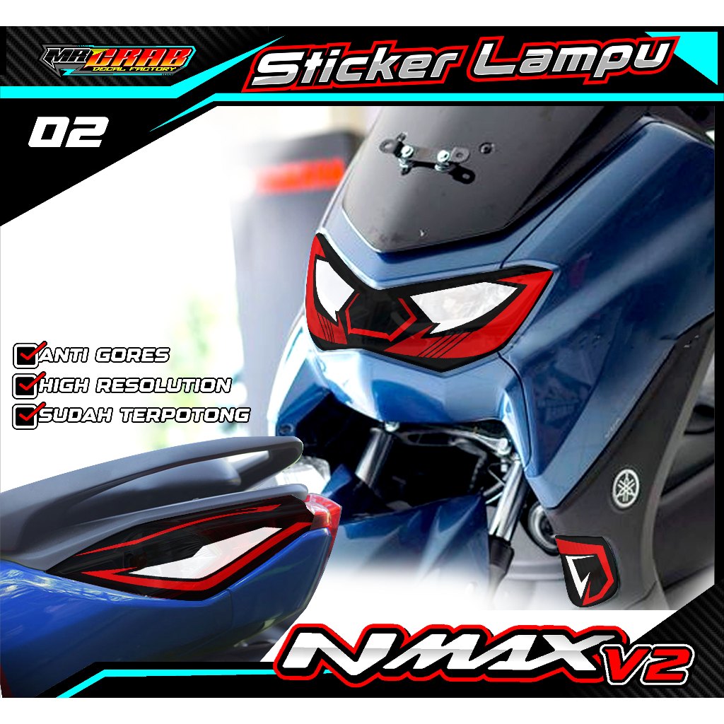 02 STICKER LAMPU DEPAN NMAX 2022 - STICKER LAMPU ALIS NMAX 2022 MOTIF LIST SIMPLE