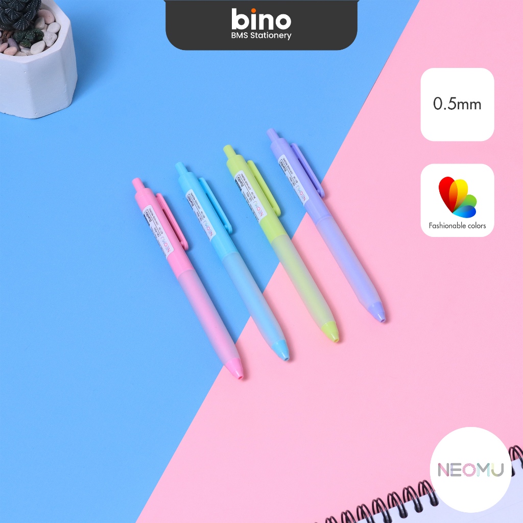 

[BMS Bekasi] Bantex Gel Pen Pena Tip 0.5 mm Low Noise Pressing Comfortable Warna Pastel BG1106
