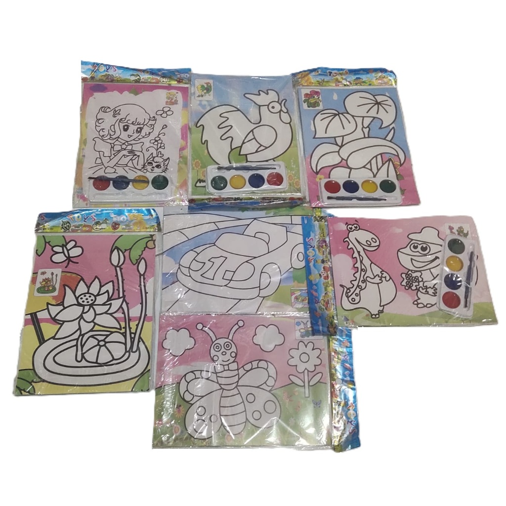 MAINAN EDUKASI MEWARNAI CAT CAIR BESAR 15 X 20 CM MEWARNAI MAINAN ANAK