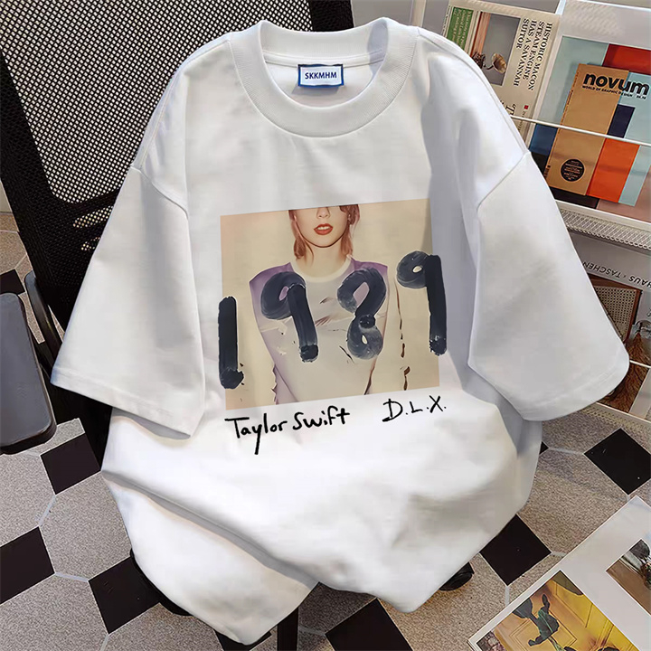 SEZO Baju Wanita Kaos Sablon Putih Tahun 1989 Baju Kaos Oversize Wanita Korean 100%Cotton | Atasan W