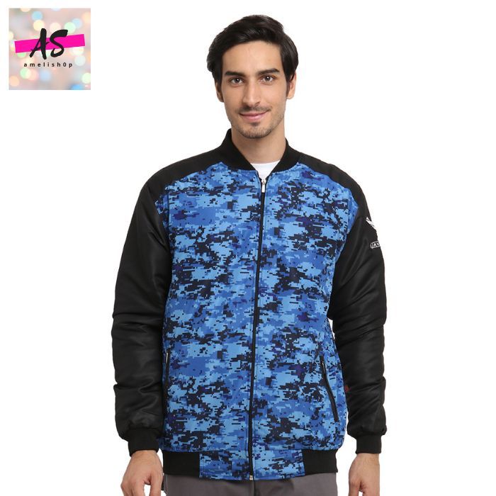 Outwear Jaket Bomber Loreng Biru Pria - Java Seven JCP 002