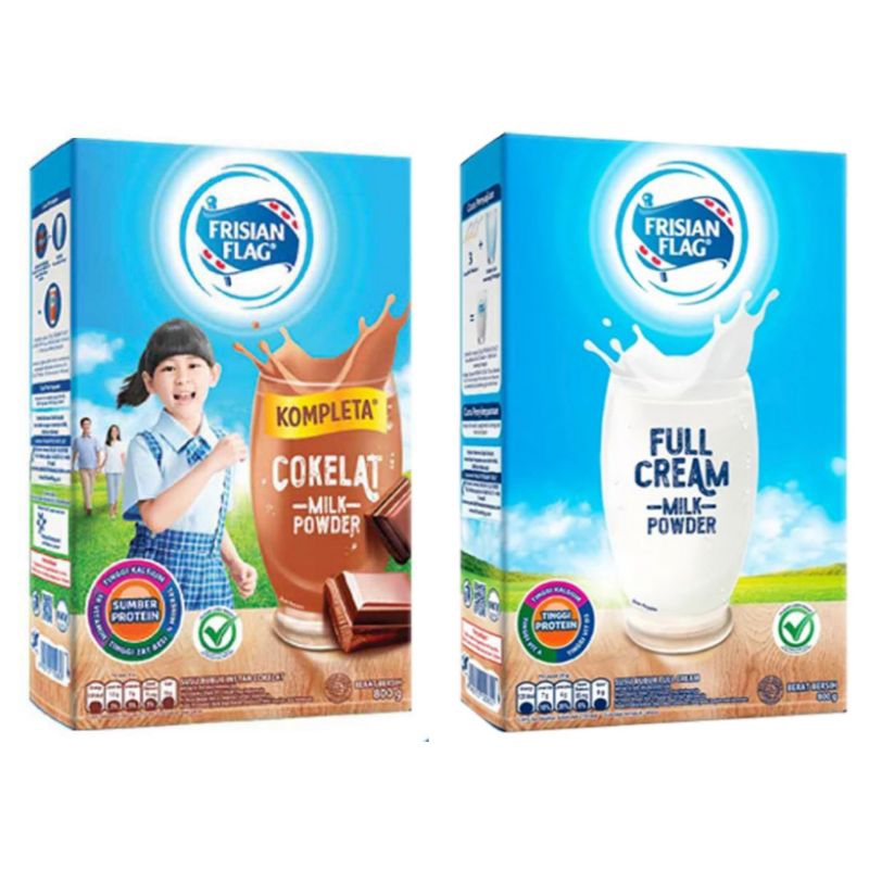 

Susu bubuk Bendera Frisian Flag Instant Cokelat kompleta full cream