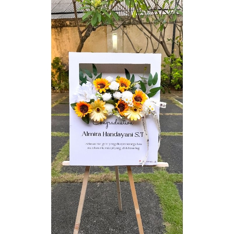 Flower Box Papan Ucapan Bunga Standing 50x40cm Pernikahan/Wisuda/Grand Opening