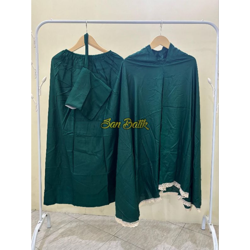 Mukena Rayon Polos Renda Dewasa