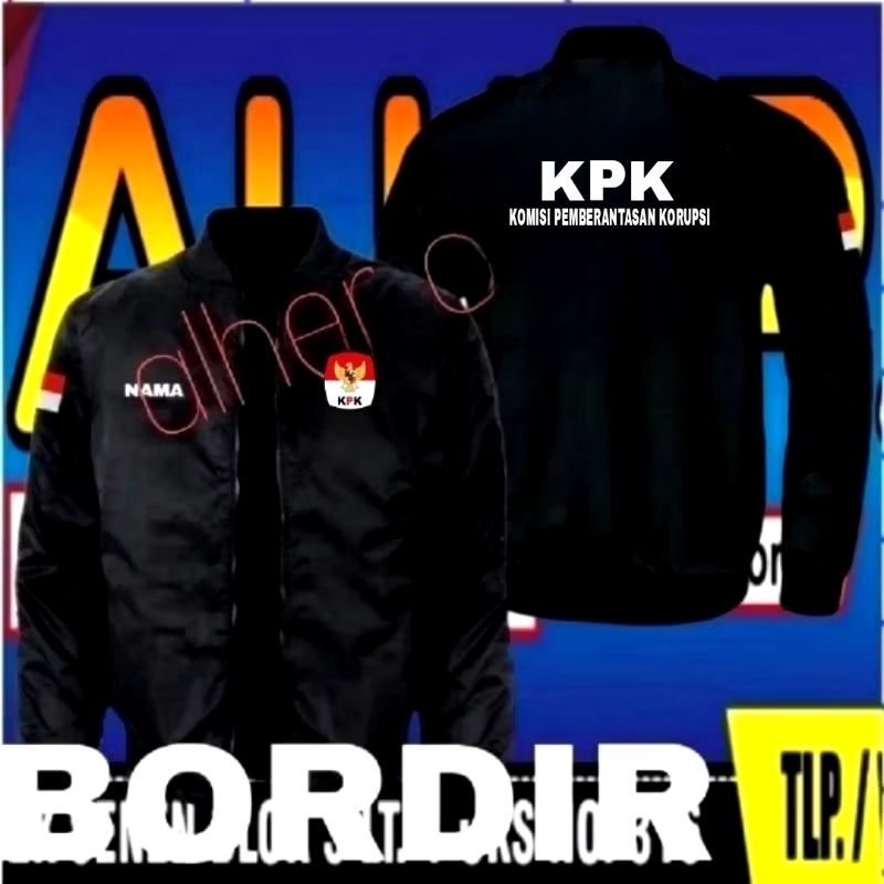jaket bordir KPK Jaket bomber KPK full bordir jaket KPK jaket bomber komisi pemberantasan korupsi ja