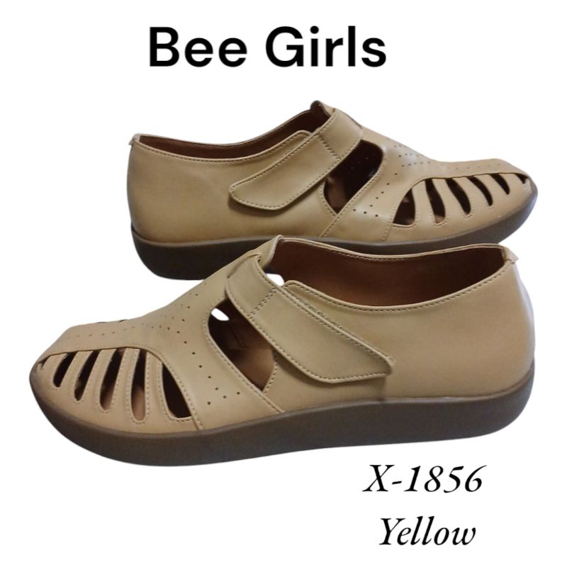 Sepatu Sandal kasual Wedges wanita kekinian Original BEE GIRLS 1856 YELLOW