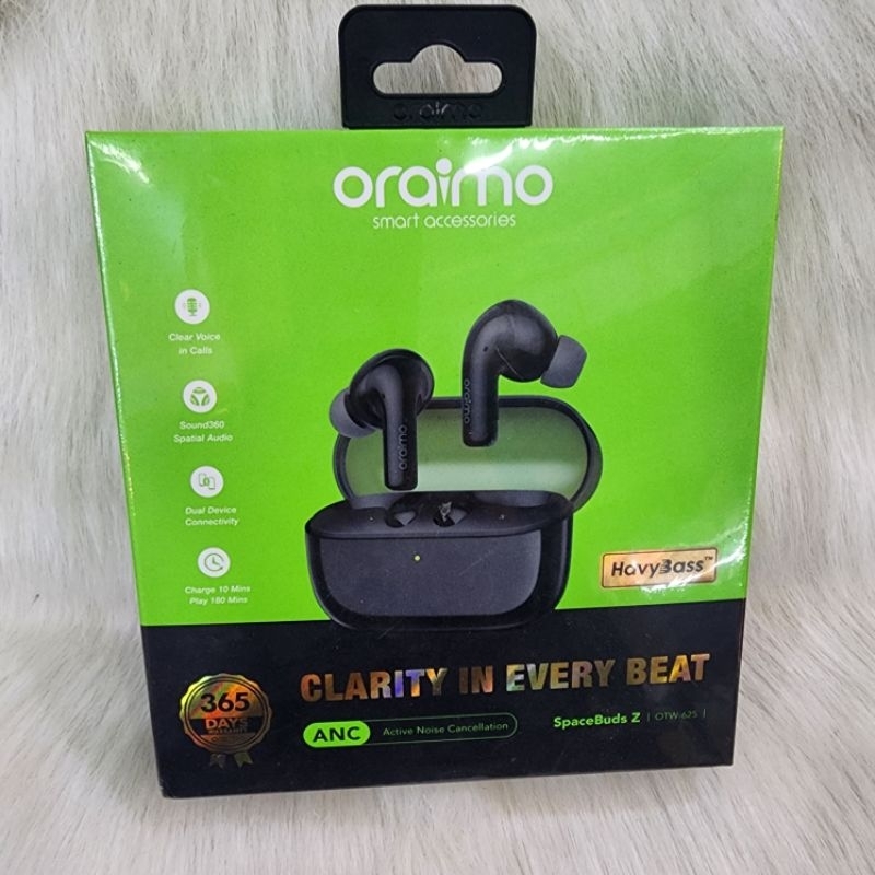 oraimo OTW-625 SpaceBuds Z ANC - Earphone Nirkabel In-Ear dengan Baterai Hingga 30 Jam dan Pengurangan Bising Aktif
