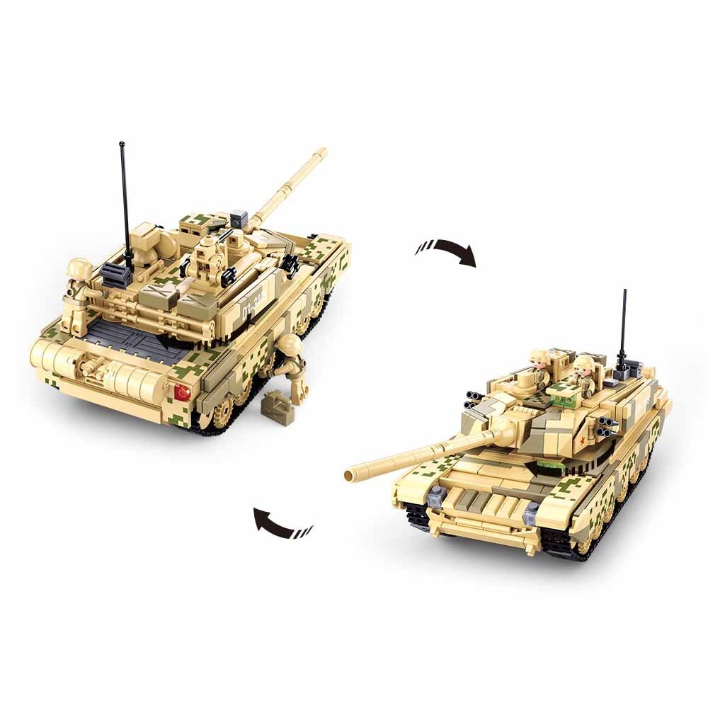 Sluban M38-B0790 Mainan Balok Susun Brick - Model Brick - 99A Main Battle Tank 2 in 1