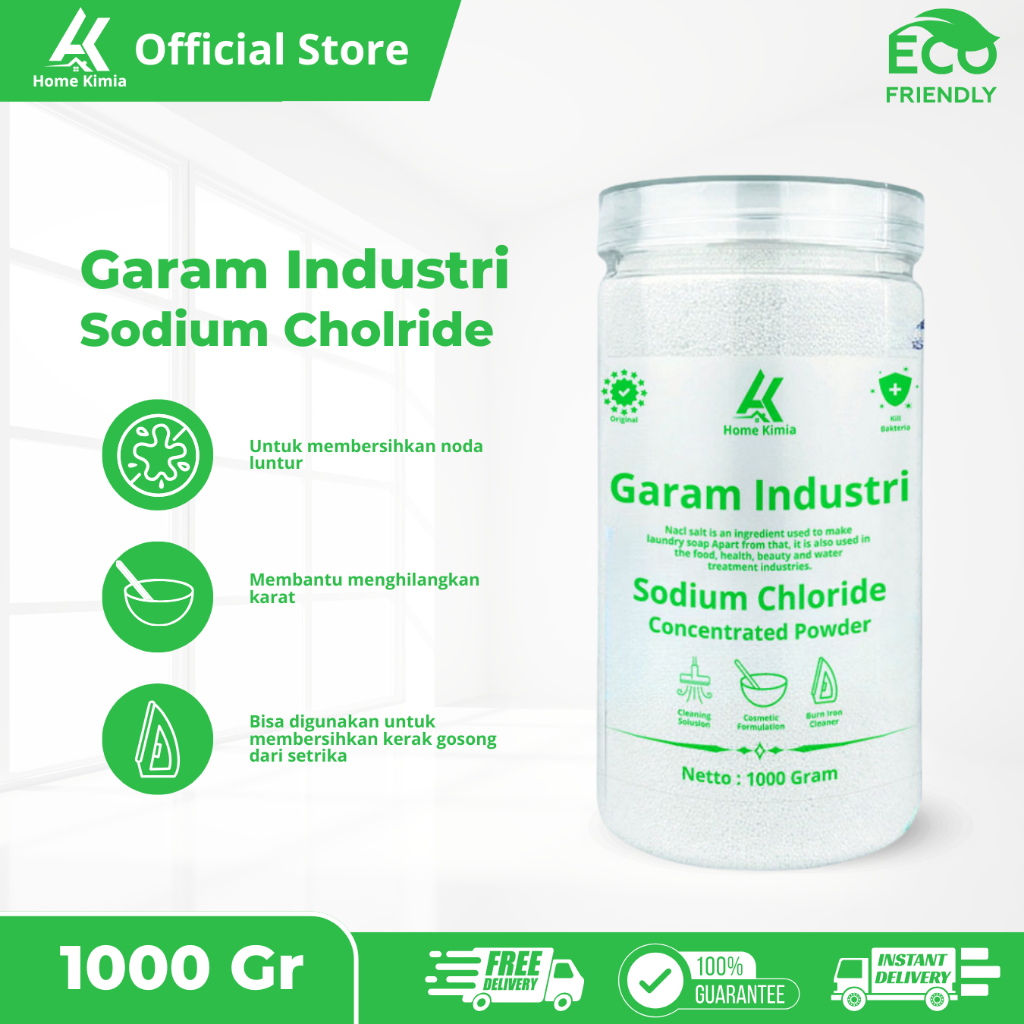 

Home Kimia Garam Industri 1KG - Garam NaCl - Garam Kebersihan Non Yodium Cosmetic Grade