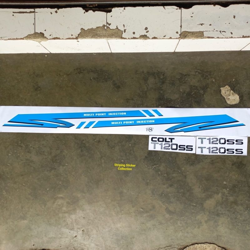 Sticker Sticker Lis Mobil Mitsubishi Colt T120SS MPI New Pickup Merah Biru Print Cutting Bahan Trans