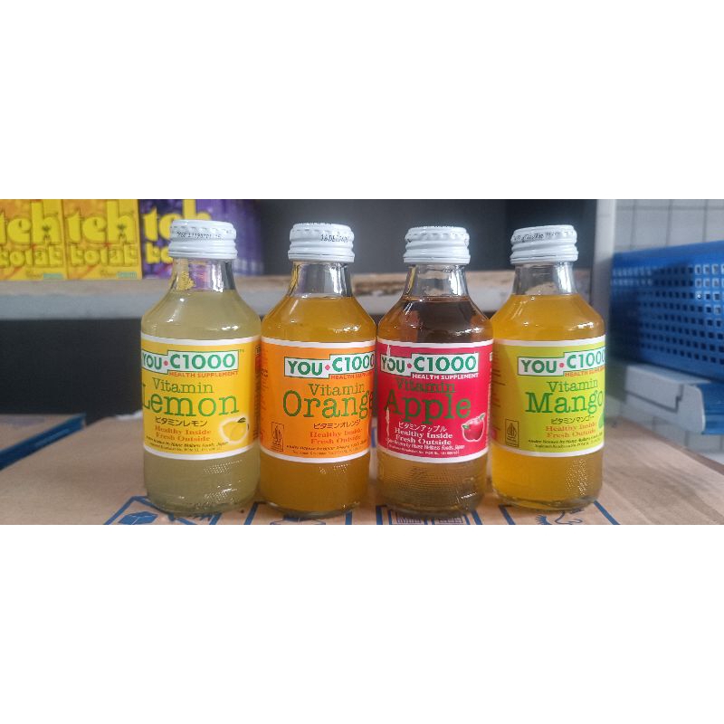 

YOU C-1000 mg vit C Orange,Lemon,Apel,Mango 140ml Vitamin C1000 botol kaca
