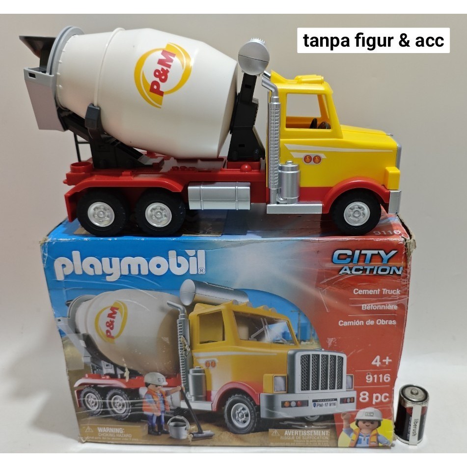 Playmobil city action cement truck mixer molen truck miniature 9116 construction vehicle bruder