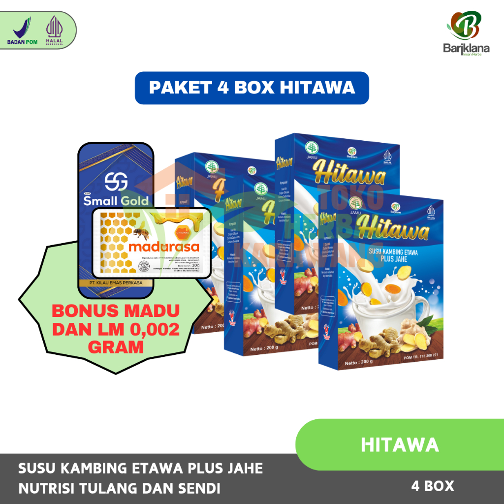 

4 Box Hitawa – Susu Kambing Etawa Plus Jahe Nutrisi Tulang Dan Sendi