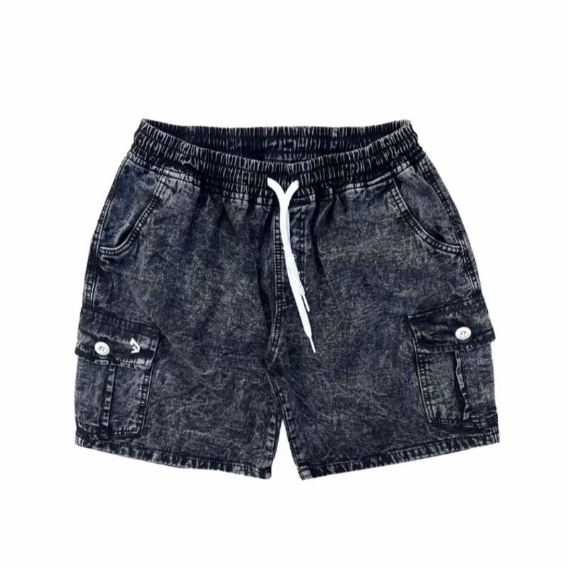CELANA PENDEK CARGO PRIA JEANS WASH Celana pendek pria broadshot cargo celana Jeans pendek denim teb