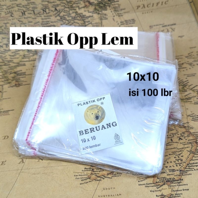 

100pcs plastik Opp lem 10x10 Beruang - plastik kemasan - Opp Lem Kemasan 100pcs
