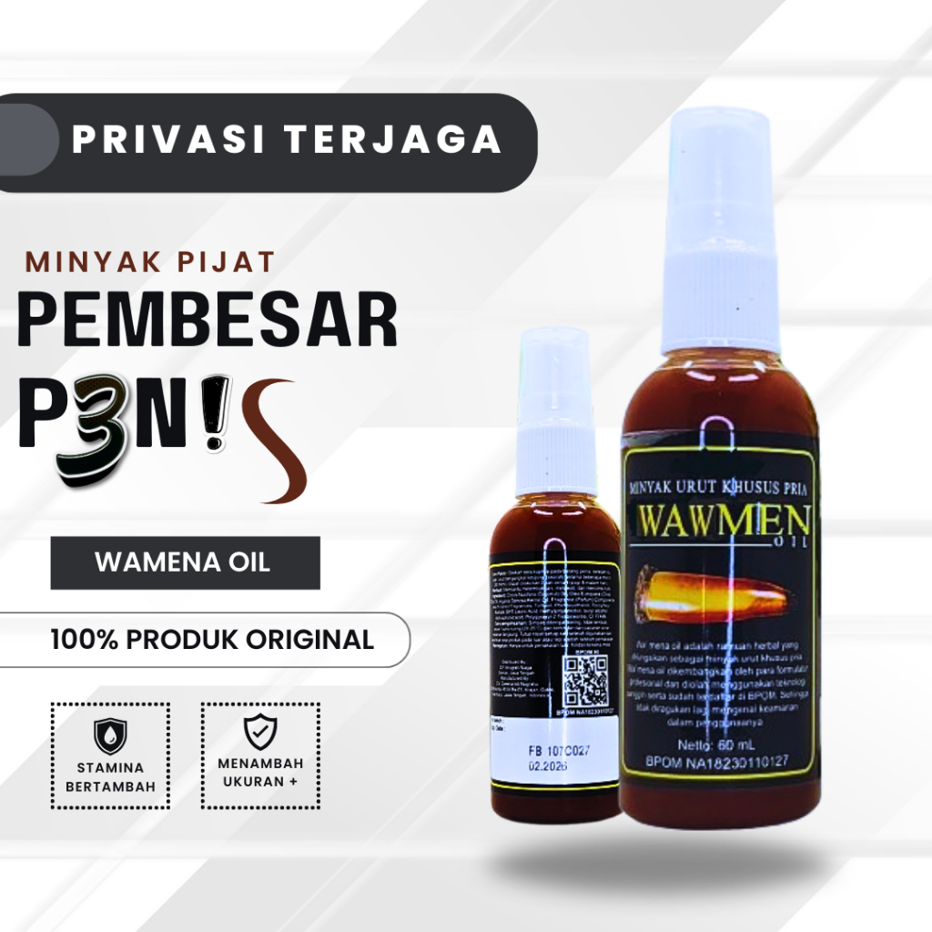 MINYAK WA'MENA DAUN BUNGKUS TIGA JARI PAPUA pembesar kelamin laki laki cepat minyak pijat pembesar w