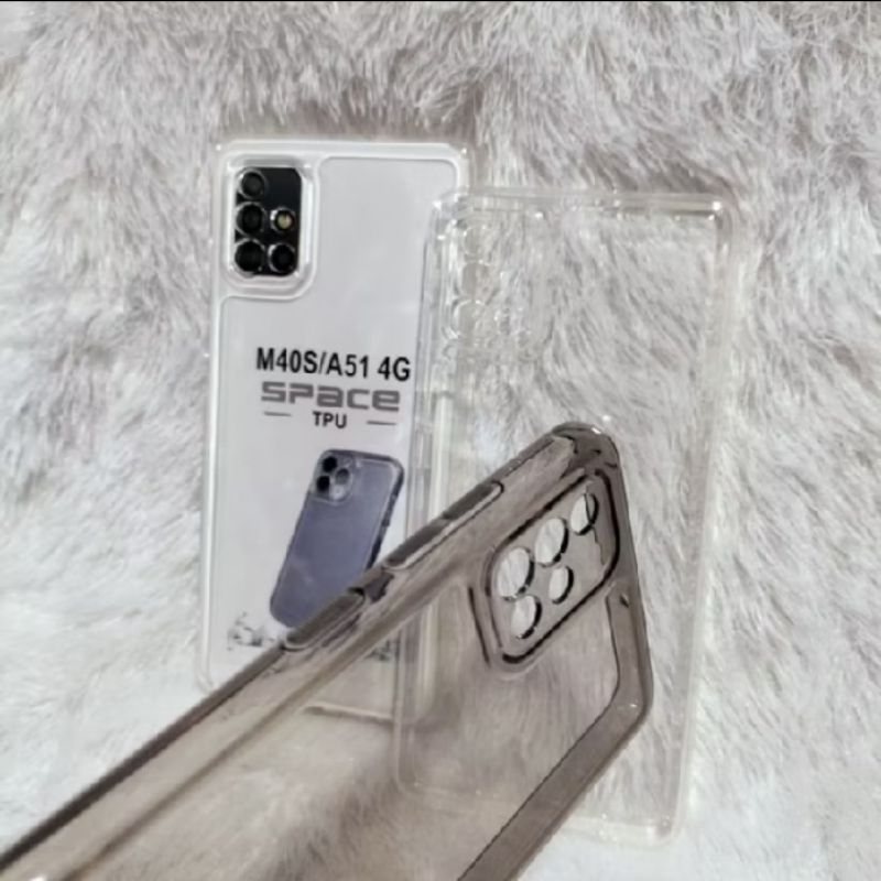 slikon clear black SAMSUNG A51 / SAMSUNG M40S case bening HITAM transparan pelindung camera