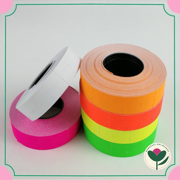 

1 rol sticker label harga 2 baris warna warni import price labeller 2 line MK1511