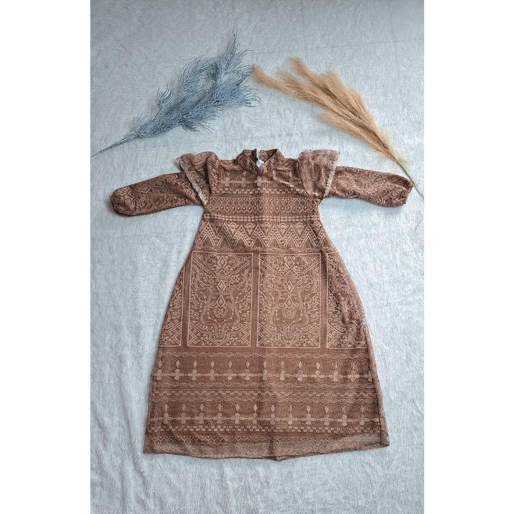 Gamis pesta brokat muslim anak perempuan / Dress pesta brokat muslim anak perempuan / Gaun pesta bro